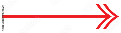 Long arrows icon . Replaceable vector design. Red large forward or right pointing solid long arrow icon sketched as vector symbol. Long arrow icon. Vector trendy red long arrow left pointing.