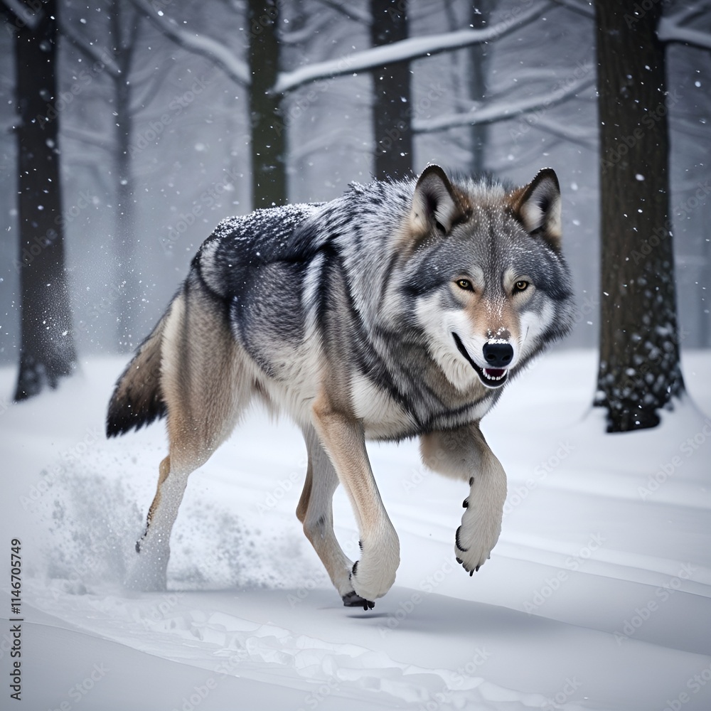 Obraz premium region wolf lupus generative Al