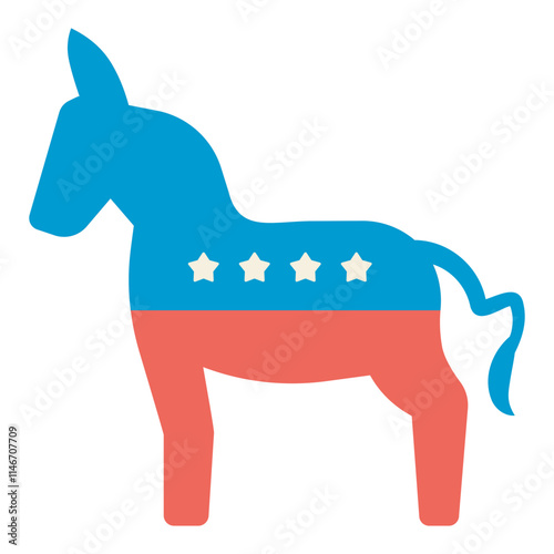 usa democratic party symbol flat illustration