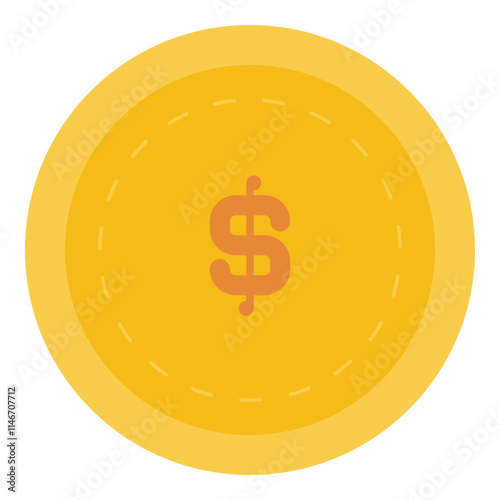 dollar coin flat illustration