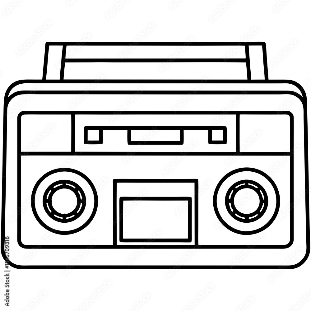 Retro Cassette Player Vector Art Retro Cassette Player Vector Art