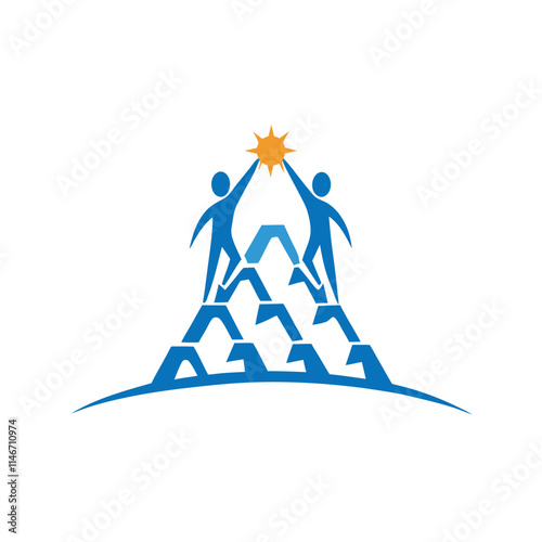 Summit Together – A mountain-climbing concept showcasing teamwork and determination.
