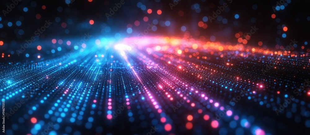 Fototapeta premium Abstract digital network glowing with vibrant colors.