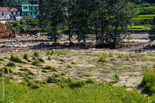 Landslides Caused by Heavy Rainfall in Tikabhairab, Southern Lalitpur, Nepal photo