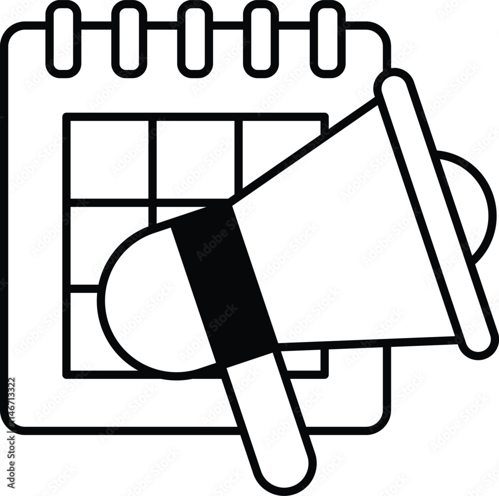 A calendar with a megaphone on it