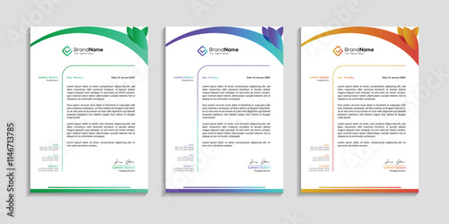 Creative Letterhead Design for Businesses, Branding, Corporate Identity, Custom Stationery, Print-Ready, Color Gradient Templates