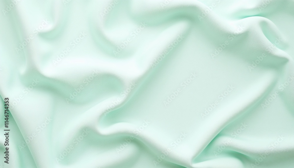 Obraz premium Luxurious Silk Fabric Texture in Pale Green with Gentle Folds