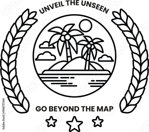 Illustration in concept of Nature tourism in line style