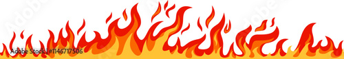 Bright red and orange fire flames are burning intensely against a clean white backdrop, creating a striking visual contrast and suggesting concepts of heat, energy, and passion
