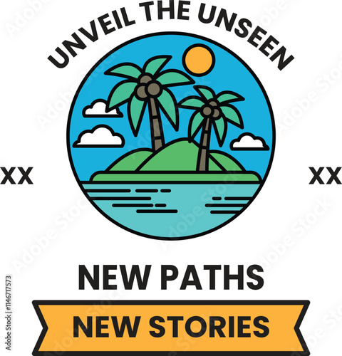 Illustration in concept of Nature tourism in line style