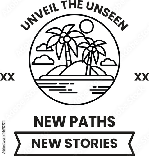 Illustration in concept of Nature tourism in line style