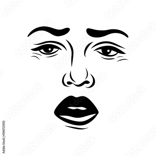  Elegant Expressionist Face Vector Art Depicting Mystery and Emotion