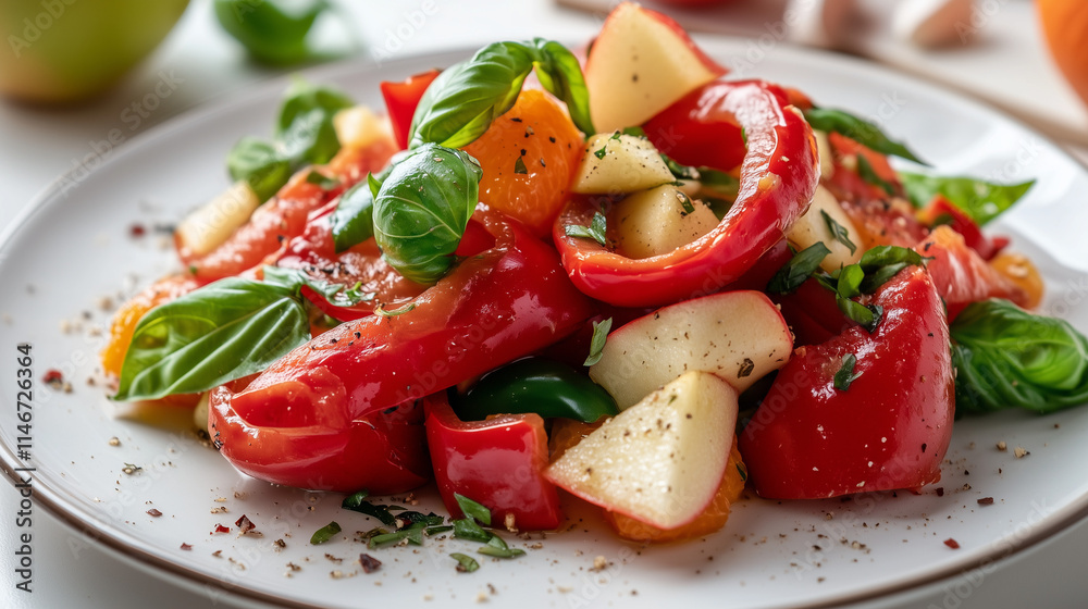 Fresh pepper and apple dish for spring and summer Fresh pepper and apple dish for spring and summer