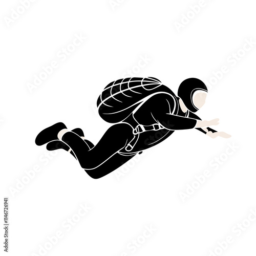  Skydiver in Freefall Vector Illustration Representing Adventure and Freedom
