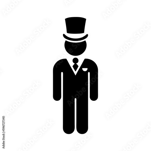  Elegant Gentleman in Suit and Top Hat Vector Illustration for Formal Event Themes