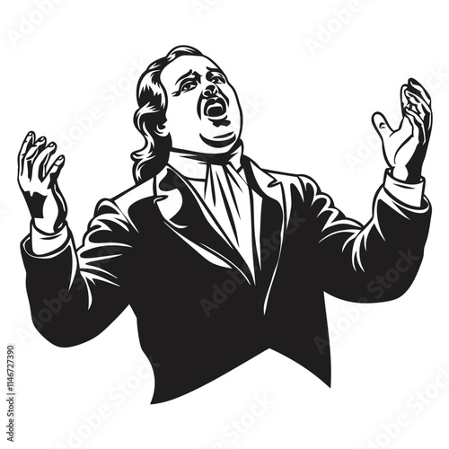 Opera Singer Vector Illustration Expressive Performance Art Design
