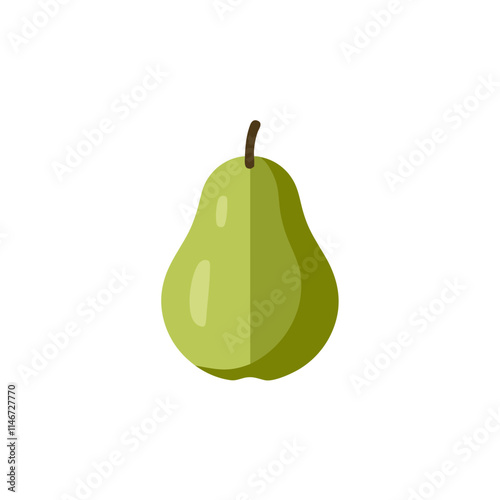  Vibrant Green Pear Vector Illustration for Culinary and Design Projects