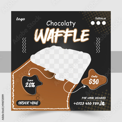  A social media banner template with a food theme, Fast food restaurant business marketing social media post, perfect for a restaurant's promotional on social media, Food social media template. 

