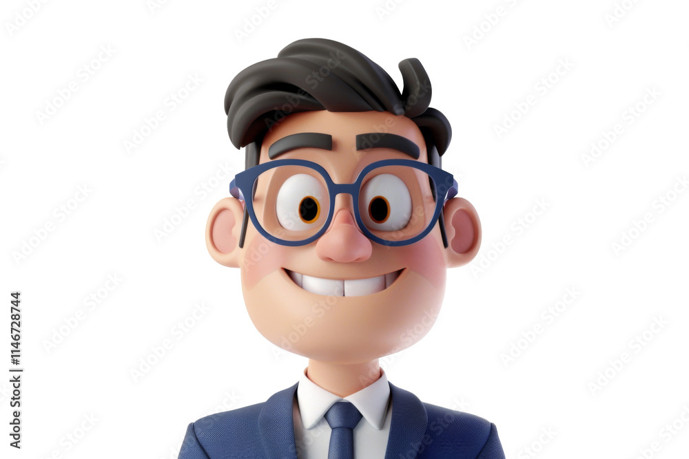 3d businessman with glasses in suit smiling confidently isolated on transparent png background. 3d businessman with glasses in suit smiling confidently isolated on transparent png background.