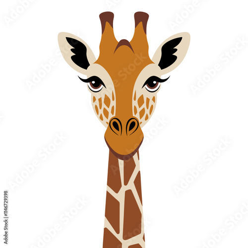 Colorful Vector Illustration of Giraffe Face for Educational and Artistic Use photo