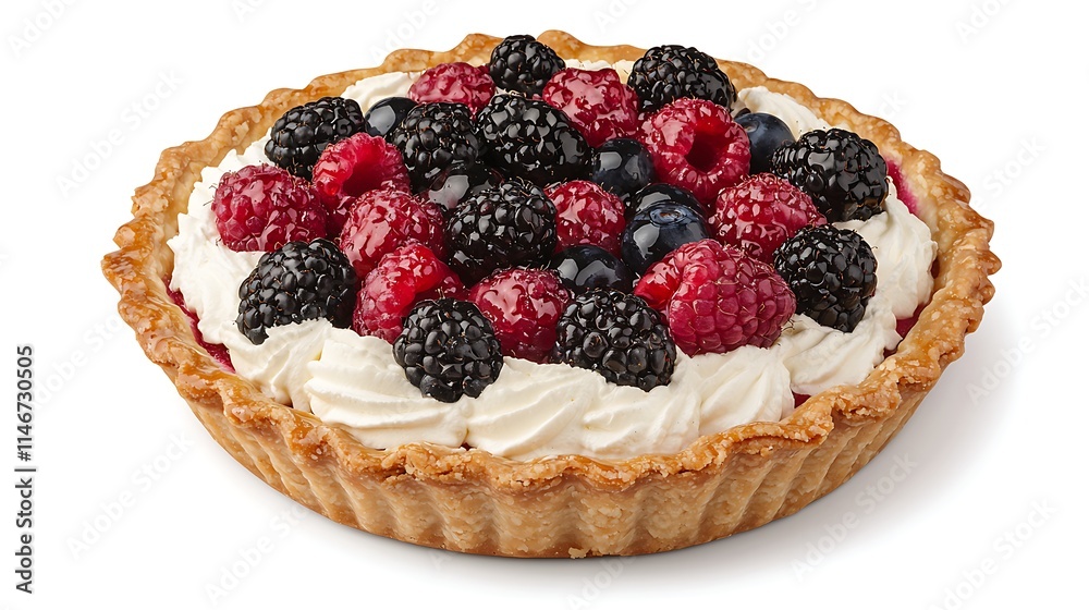 Delicious Berry Tart with Creamy Topping A Sweet Treat Delicious Berry Tart with Creamy Topping A Sweet Treat