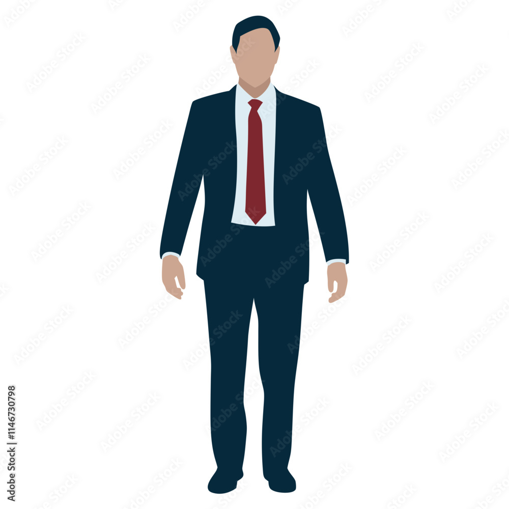 Professional Businessman in Formal Suit Vector Illustration Professional Businessman in Formal Suit Vector Illustration