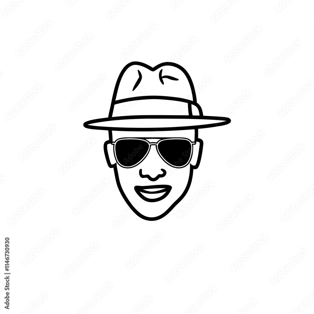Stylish Hat and Sunglasses Vector Illustration Modern Fashion Design Stylish Hat and Sunglasses Vector Illustration Modern Fashion Design