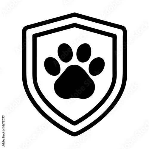  Animal Paw Print Shield Vector for Pet Protection and Safety