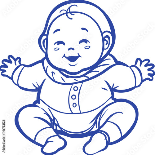  Adorable Smiling Baby Vector Sketch for Children's Products and Designs