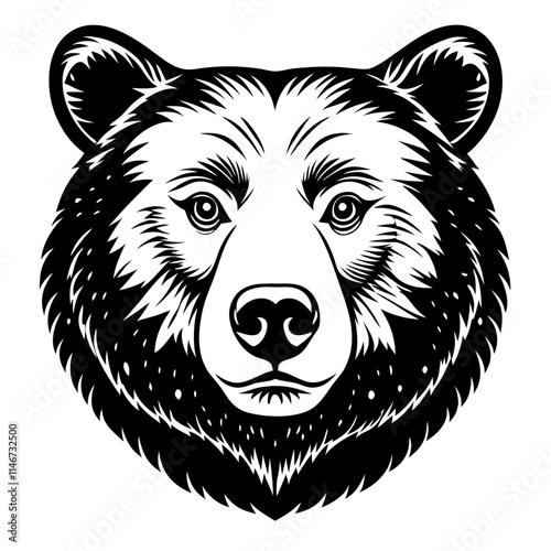  Intricate Bear Head Vector Illustration for Nature and Wildlife Designs