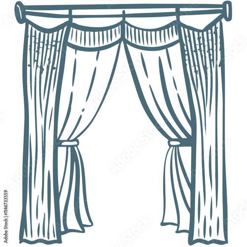  Elegant Window Curtains Vector Illustration Home Decor Design