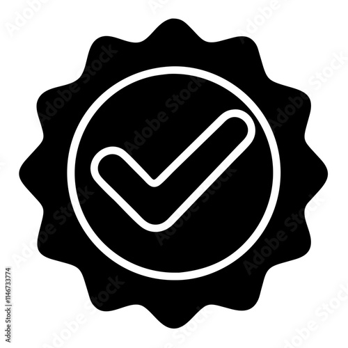  Badge with Checkmark Symbol for Quality Assurance Certification