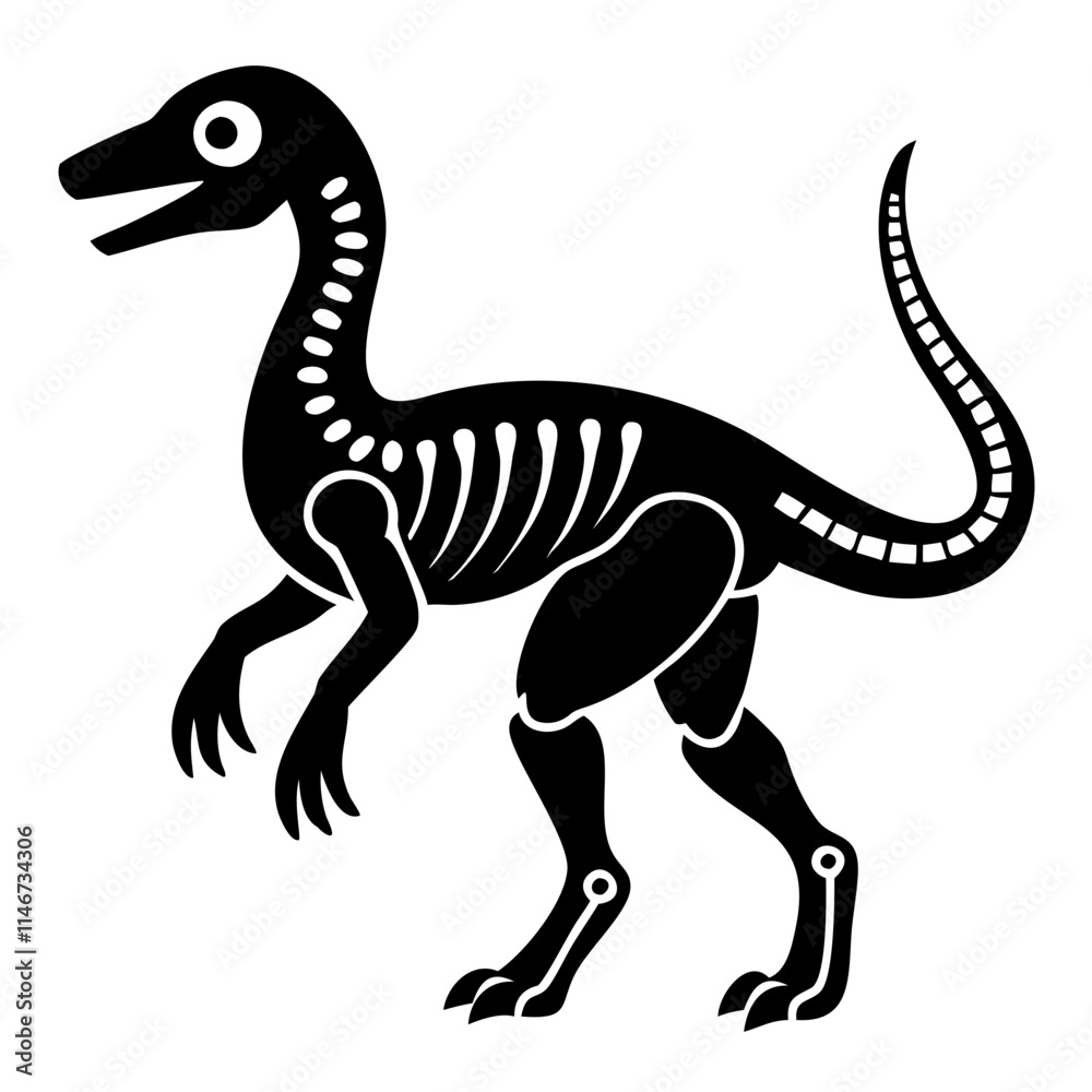 Dinosaur Skeleton Illustration Fossil Vector Prehistoric Animal Design Dinosaur Skeleton Illustration Fossil Vector Prehistoric Animal Design