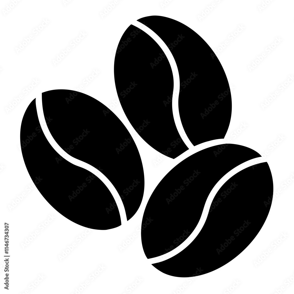 Obraz premium Vector Illustration Silhouette Coffee Beans Design for Cafes and Branding