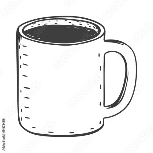  Minimalist Hand-Drawn Coffee Mug Vector Illustration for Cafes and Blogs