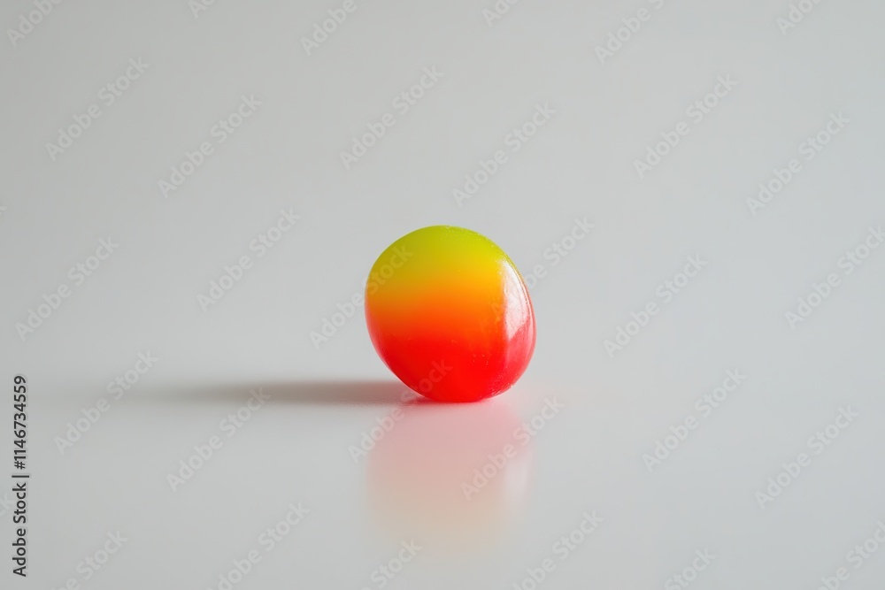 vibrant jelly bean displayed on clean white surface under bright direct light vibrant jelly bean displayed on clean white surface under bright direct light