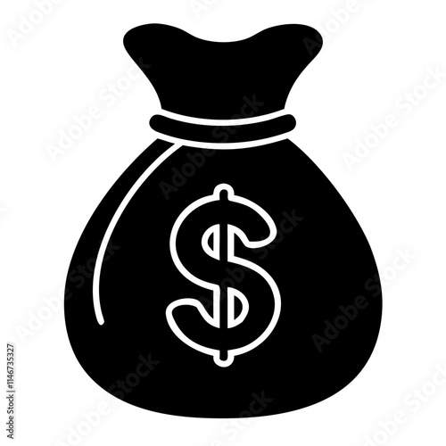  Money Bag Symbolizing Wealth Finance and Savings Vector Illustration
