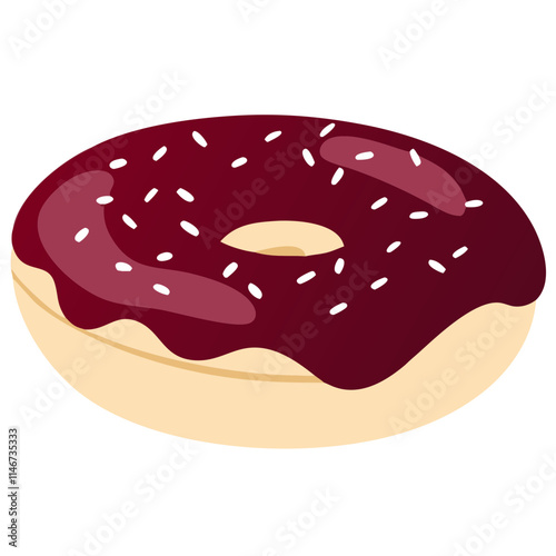  Delicious Donut Vector with Purple Glaze and Sprinkles on Light Background