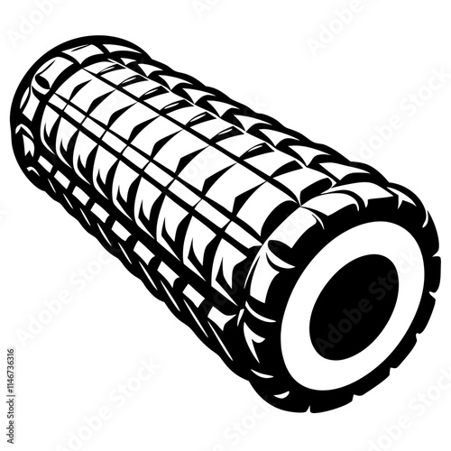  Vector Illustration of Textured Foam Roller for Fitness and Muscle Recovery