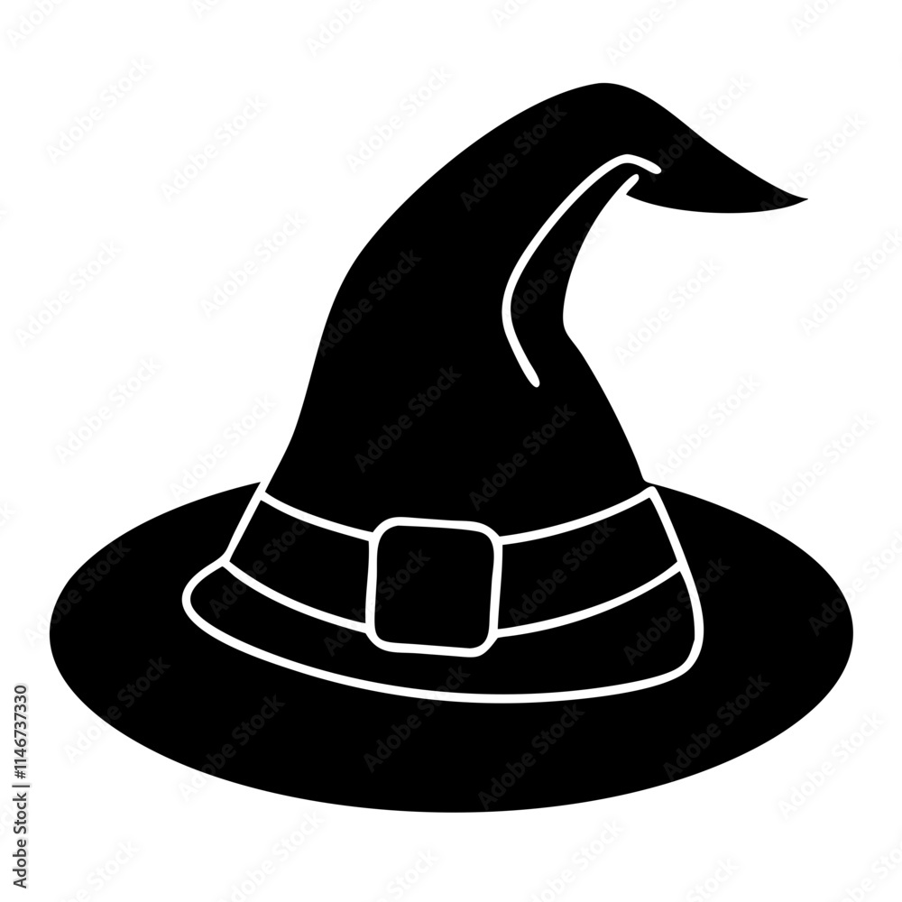 Fototapeta premium Witch Hat Vector Illustration for Halloween and Magic Themes
