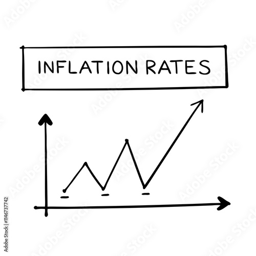  Inflation Rate Growth Vector Chart Economic Analysis Illustration