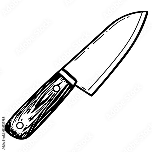  Handcrafted Chef Knife Vector Illustration for Culinary and Kitchen Design