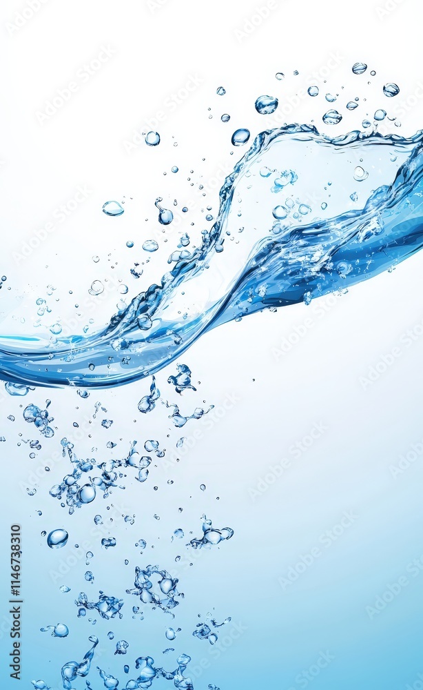 Stunning Blue Water Wave with Air Bubbles: A Refreshing Abstract Image Stunning Blue Water Wave with Air Bubbles: A Refreshing Abstract Image