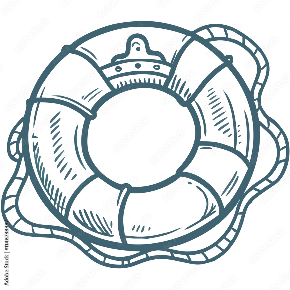 Nautical Lifebuoy Vector Illustration for Maritime Safety and Rescue Themes Nautical Lifebuoy Vector Illustration for Maritime Safety and Rescue Themes