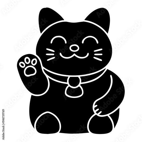  Lucky Maneki Neko Cat Vector Illustration for Prosperity and Fortune Design