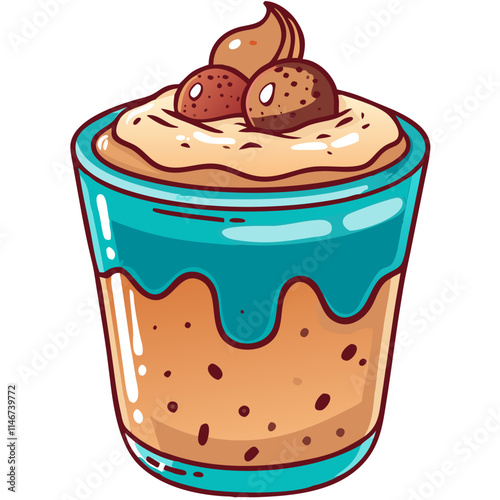  Delicious Chocolate Dessert Cup Vector Illustration for Bakery and Cafe Designs