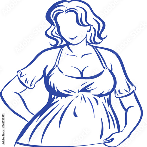  Pregnant Woman Line Art Illustration for Maternity and Motherhood Concepts