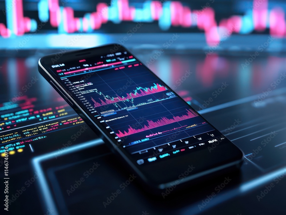Smartphone trading with stock market graphs, new economic trading methods Smartphone trading with stock market graphs, new economic trading methods