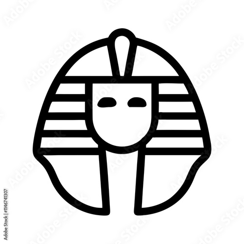  Egyptian Pharaoh Mask Line Art Vector for Cultural and Historical Themes