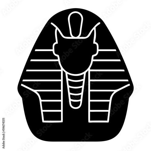  Egyptian Pharaoh Mask Vector Illustration Historical Ancient Egypt Symbol